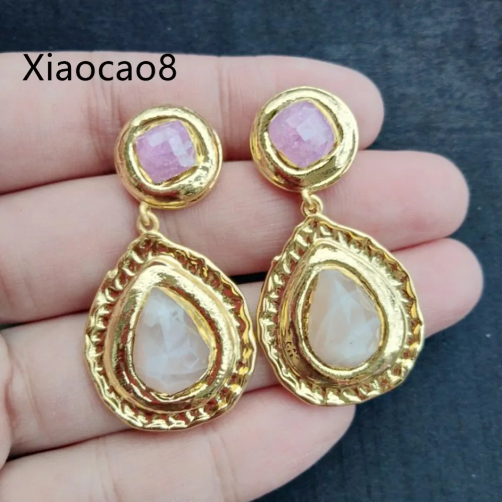 Женские серьги капельки из золотой меди модные индийские ювелирные изделия