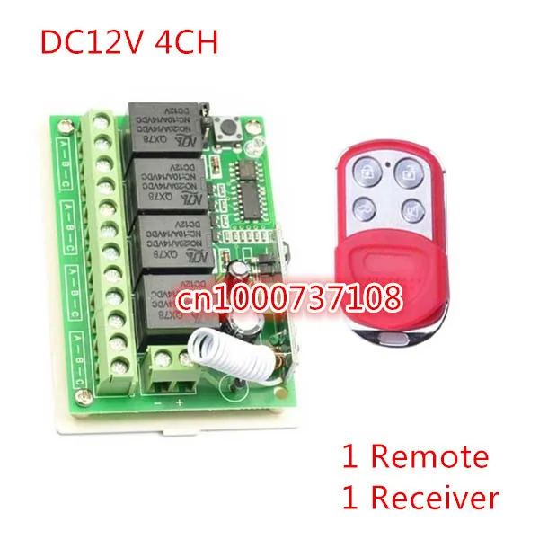 Выключатель света с дистанционным управлением 12 в пост. Тока 10 А 4 канала 315 м/433 м RF