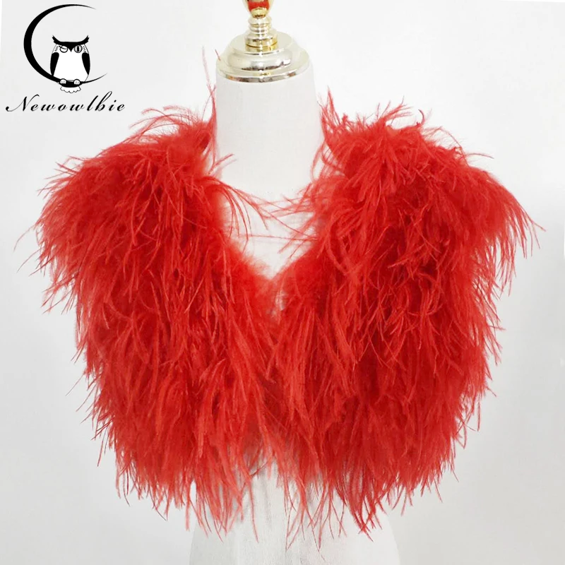 Real natural 100% ostrich fur shawl blouse wedding shawl ostrich hair vest bridal jacket real fur coat customizable