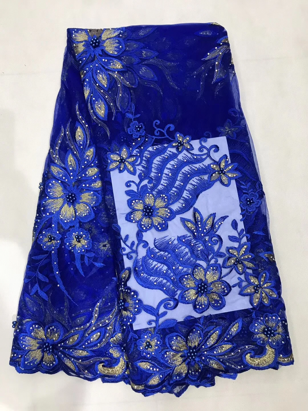 

African Lace Fabric 2017 High Quality Lace Nigerian Lace Fabric With Beaded And Stones Embroidery Tulle French Lace WomenJL17982