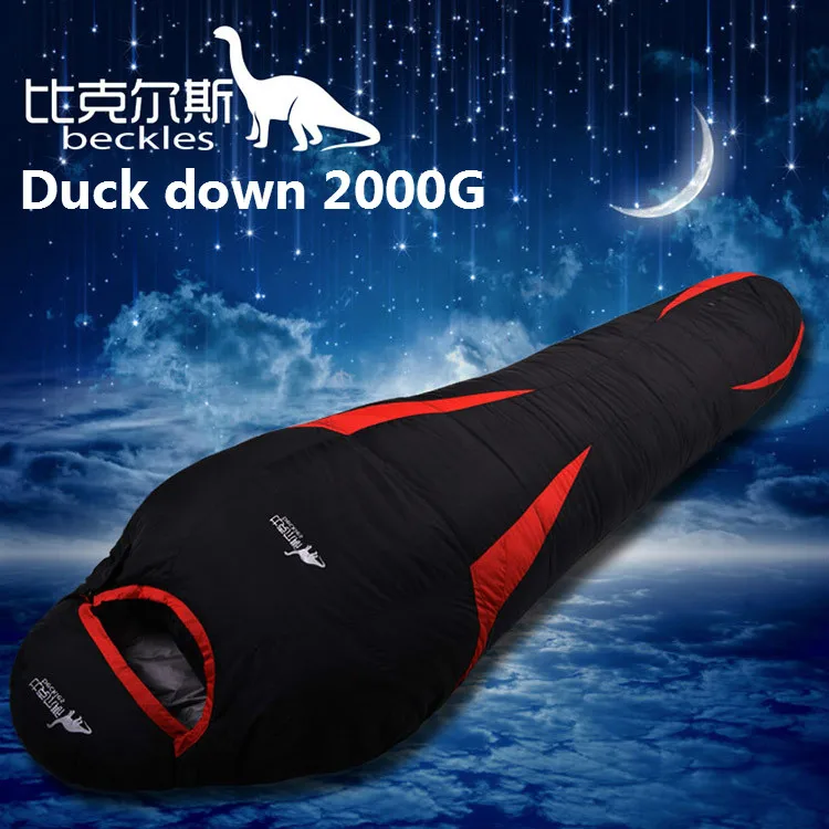 Duck down 2000G BECKLES, новинка, осенне-зимний водонепроницаемый теплый спальный мешок с гусиным пухом для отдыха на природе, спальный мешок для взрослых, 600 г-2500 г - Цвет: Duck down 2000G