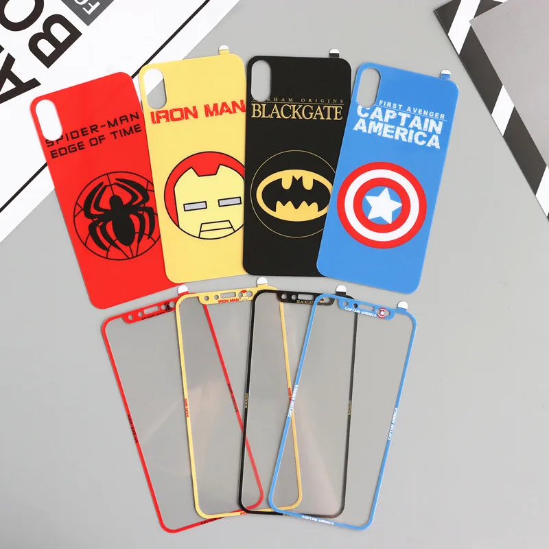 Закаленное стекло для iPhone XS max XR X heroes пленка экрана (F & B)+ мягкий бампер 8 8plus 6 6SP 7 7P