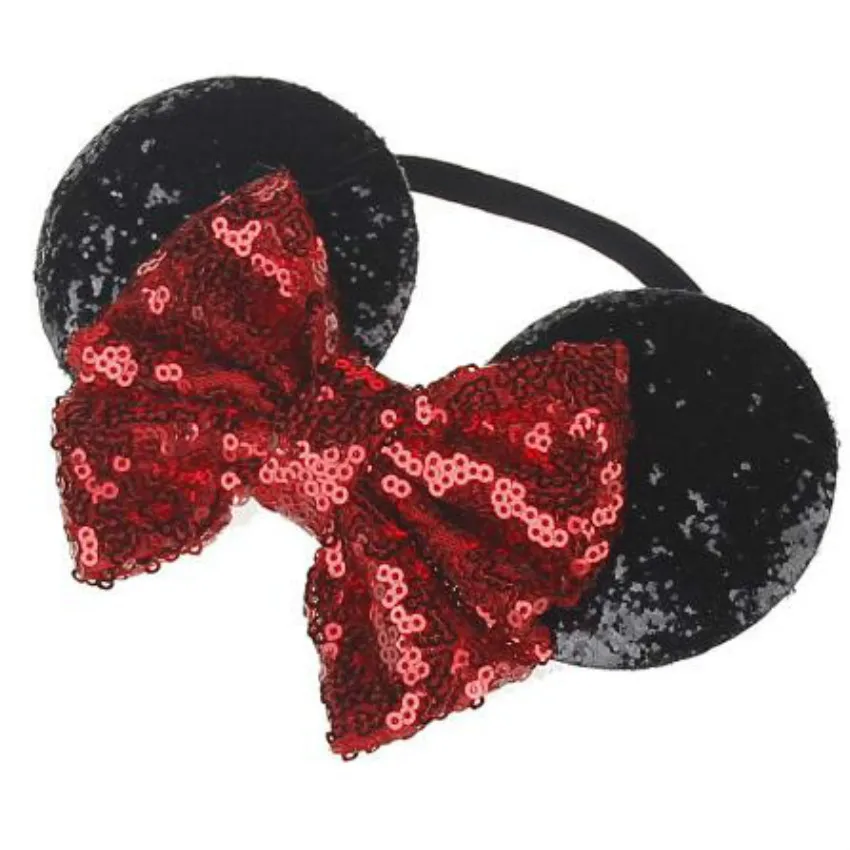 New Baby Nylon Headbands Mouse Ears Headband Hairbands Sequin Bowknot Headwear for Newborn Elastic Hair Accessories | Детская одежда и
