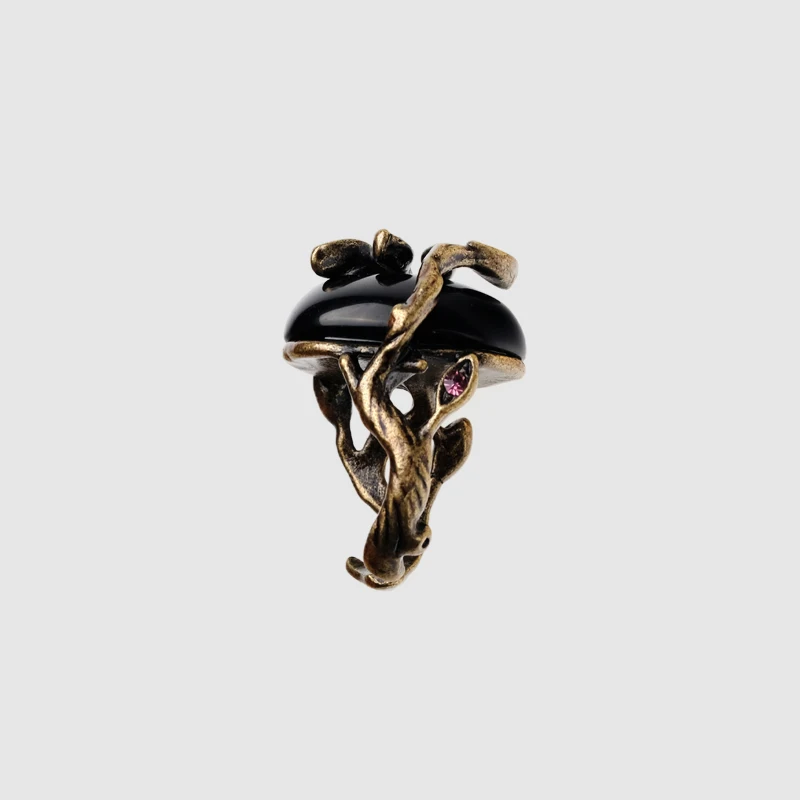 Бутик аморта винтажное асимметричное черное кольцо|brand ring|class ringdesigner ring |