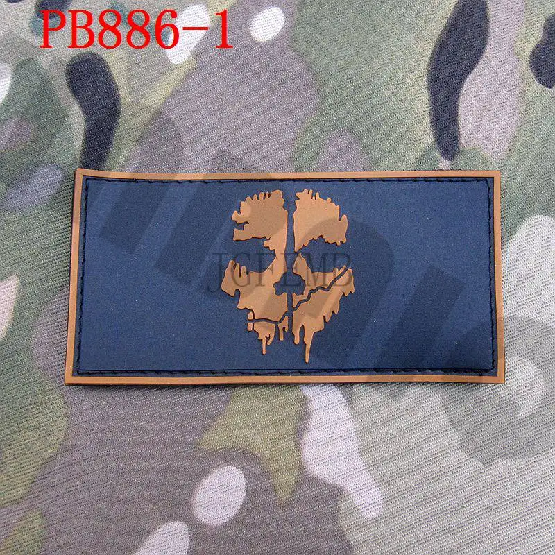3D ПВХ патч призраки боевой дух военный Резиновый патч