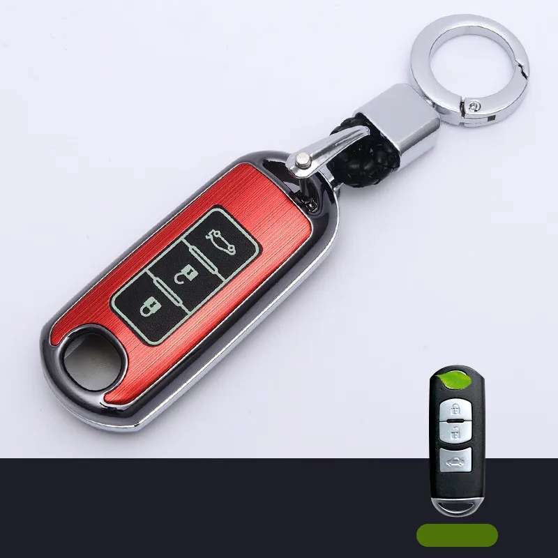 B-red Пластик ключи крышка чехол для Mazda 2 3 5 6 8 Atenza CX5 CX-7 CX-9 MX-5 RX Smart 3 кнопки ключ чехол в виде ракушки стайлинга автомобилей - Название цвета: B-red