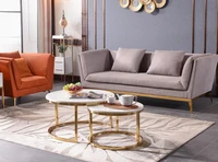 postmodern lightweight stainless steel living room marble round tea table nordic port gilded edge