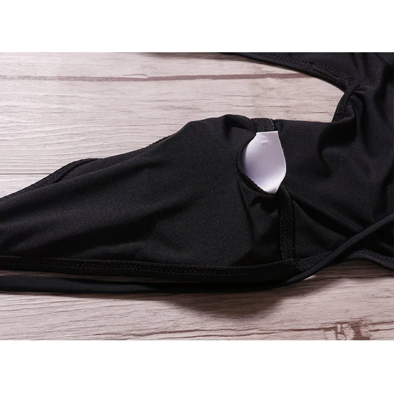 Женский купальник с открытой спиной TQSKK однотонный пляжная одежда монокини