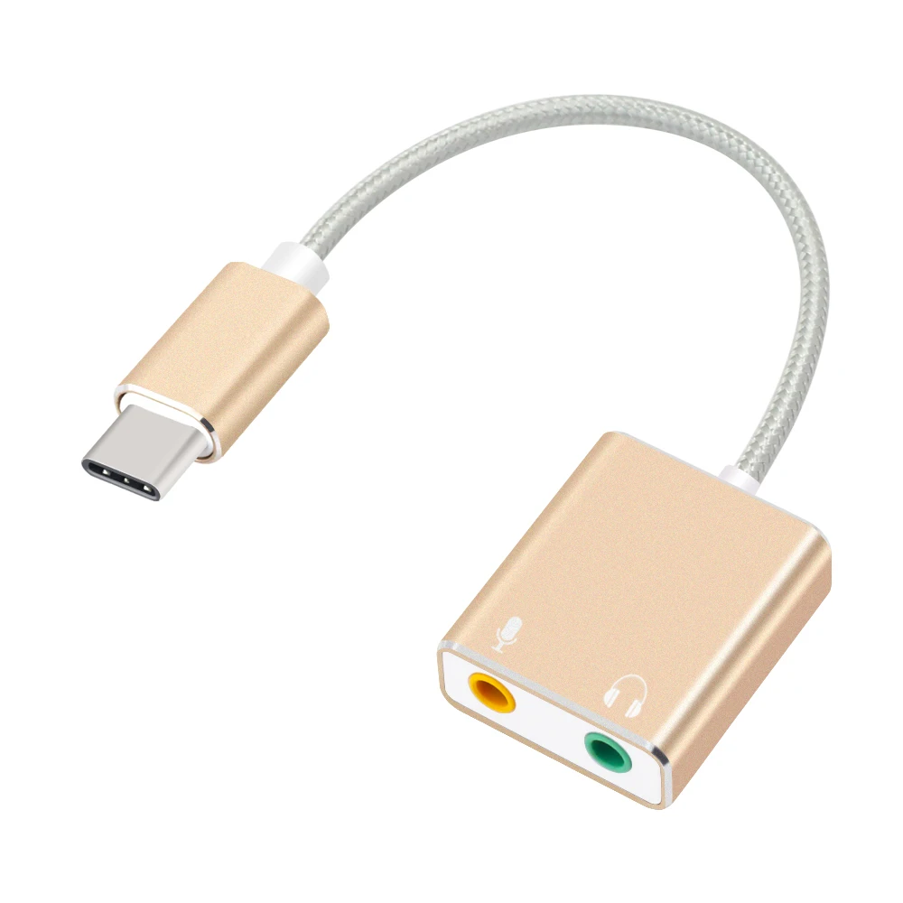 GOOJODOQ 7,1 внешняя звуковая карта Usb type C для Macbook Pro Air USB C 3,5 мм аудио разъем для наушников микрофонный адаптер USB-C звуковая карта