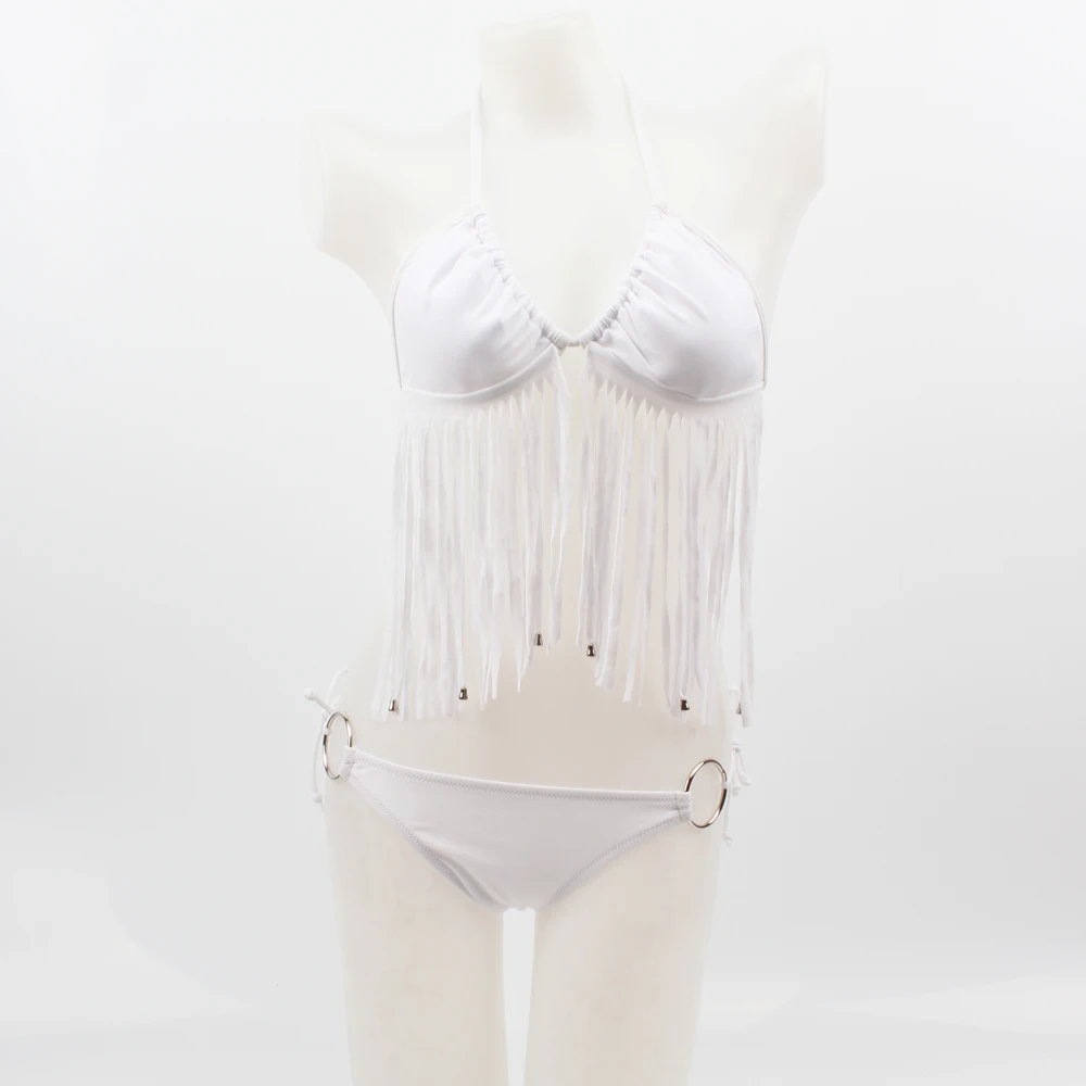 Комплект бикини с кисточками сексуальное Бандажное женский купальник