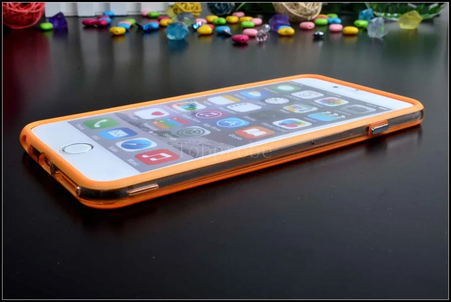 Гибридная средняя Прозрачная защитная рамка Tpu бампер для Iphone 6 Plus/6s Plus 5," мягкий силиконовый бампер чехол