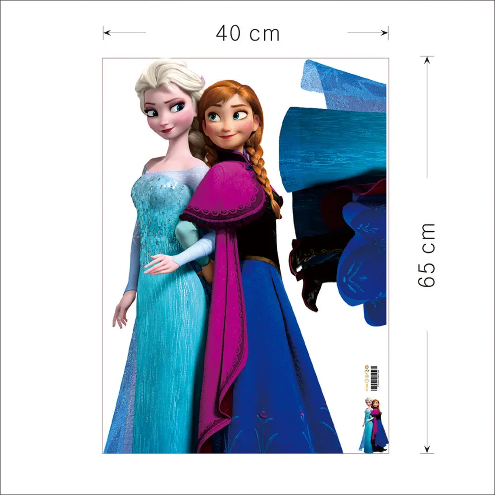 Небесно-голубой Замороженные Эльза и Анна cartoonreine des neige настенные наклейки 3D окна детский сад детская комната ПВХ водонепроницаемый съемный - Цвет: Небесно-голубой