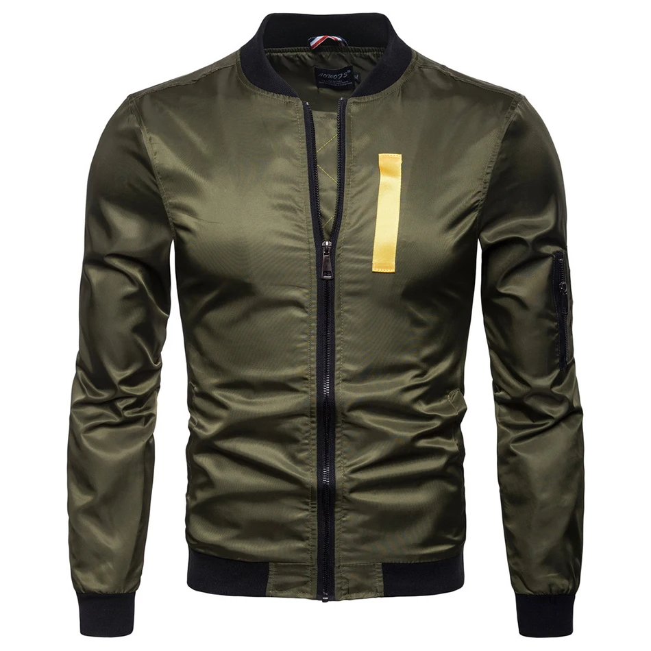 Для мужчин Куртки 2018 новые осенние Курточка бомбер Повседневное Стенд ошейник с