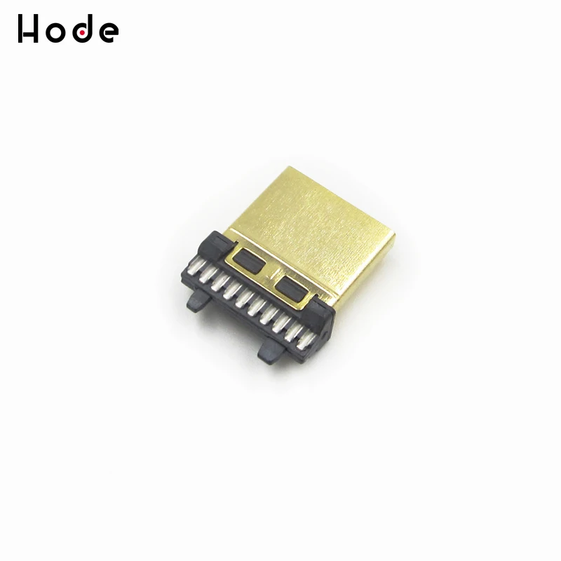 2 шт. HDMI Штекерная позолоченная пластина 19Pin Штекерный провод для припоя DIY