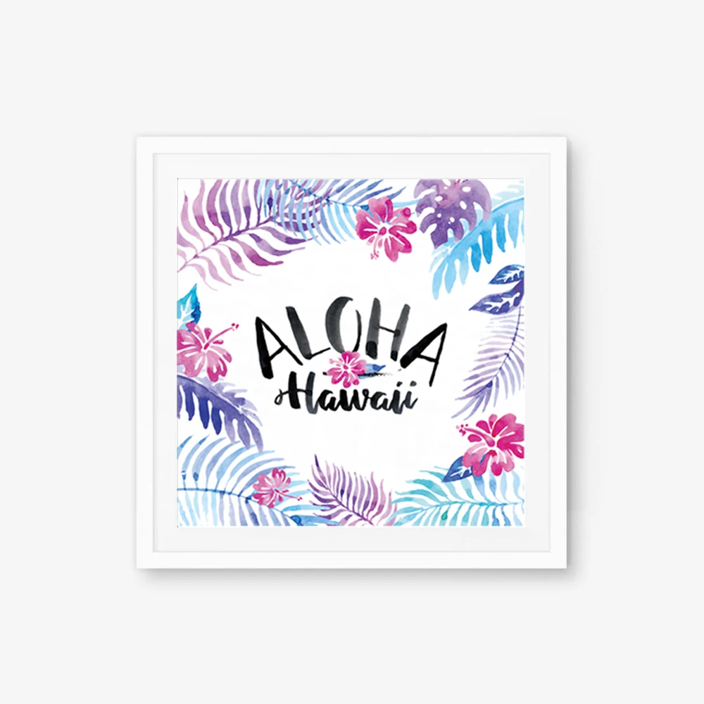 Hawaii Style Canvas Print Painting Poster Abstract Tropic Leaves Flower Wall Picture for Home Decoration Frameless Decor | Дом и сад