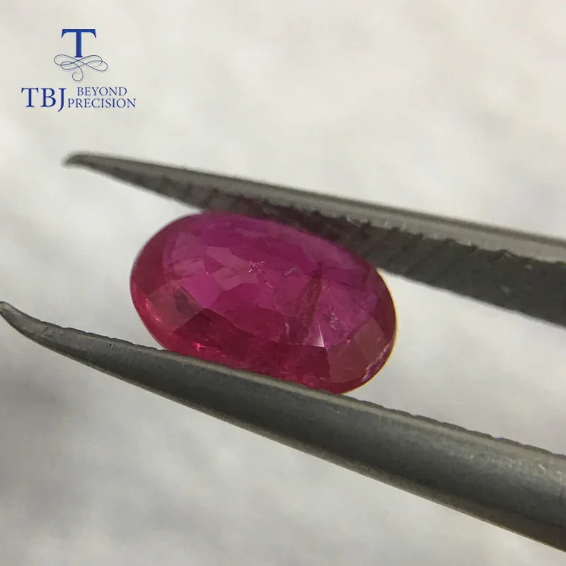 TBJ натуральный обработанный Рубин овальной формы красный рубин 1.3ct свободные