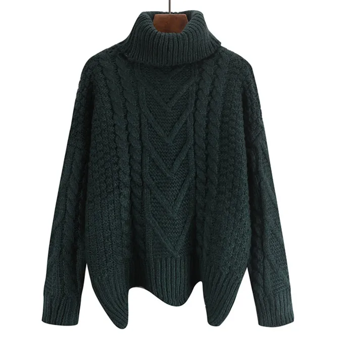 Dark green Colorfaith, женские пуловеры, свитер,, вязанный, осень, зима, толстый, теплый, модный, водолазка, элегантный, повседневный, для девушек, топы, SW1009 - Цвет: Dark green