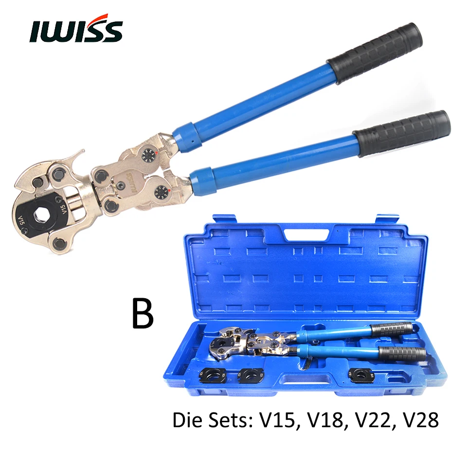 IWISS IWS-1632AF Медь фитинг Пресс инструмент трубы для прессовочной машины ручные Обжимные Щипцы 15/18/22/28 мм& 1/" 3/4" 1"