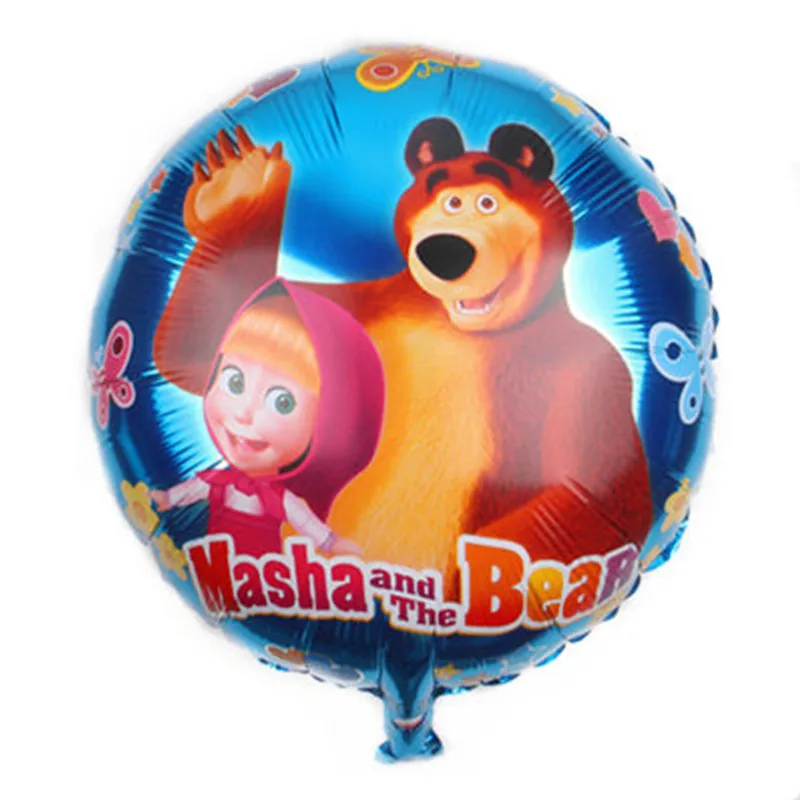 B July Forest прекрасный Ma sa& bear вечерние воздушные шары персонажа из мультфильма Маша Фольга воздушные шары на день рождения вечерние украшения детские игрушки - Цвет: B