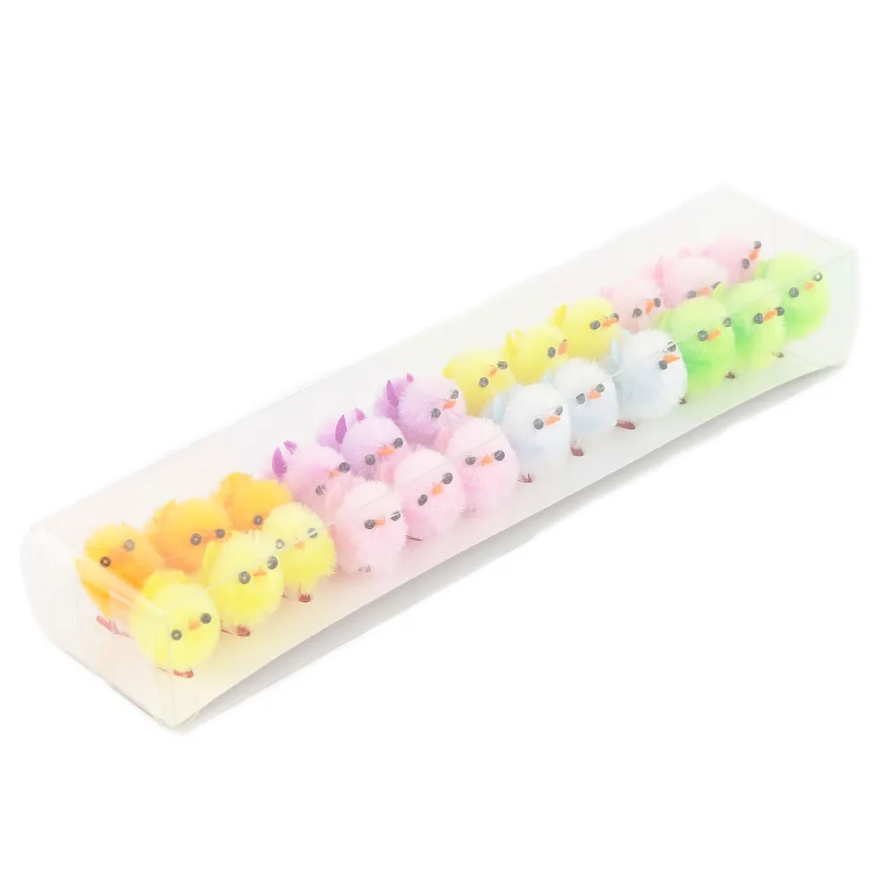 Горячая Распродажа 24 шт./упак. мини цыплята яркая Пасхальная цыпленка с оранжевым