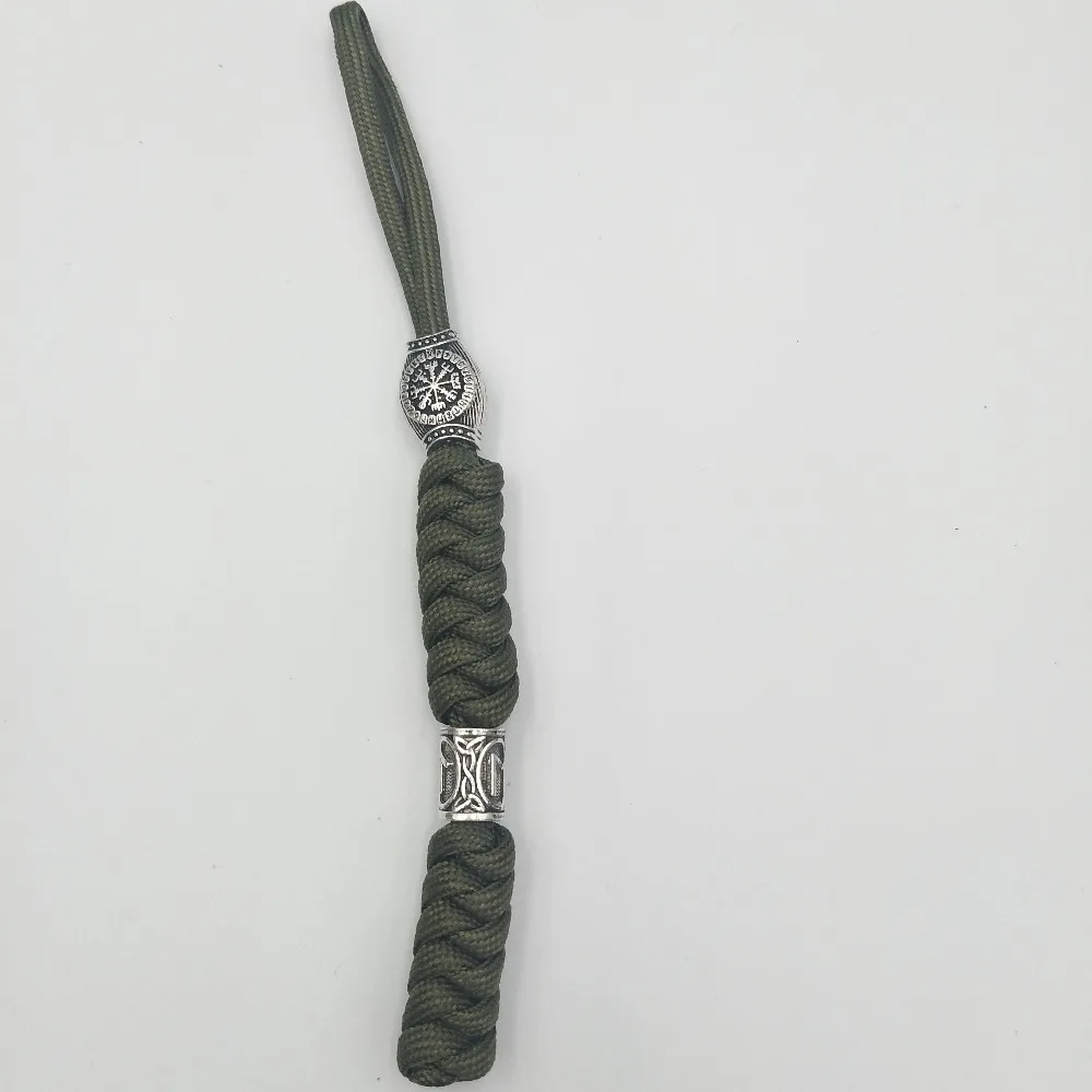 Viking брелок с компасом Rune Beads Thor's Hammer и скандинавские руны бисера повседневные аксессуары брелок из Паракорда для мужчин и женщин