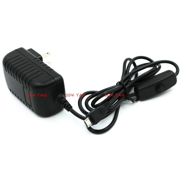 100 шт Raspberry Pi 3 Мощность адаптер 5В 3A Питание зарядными портами микро-usb и с вкл/выкл