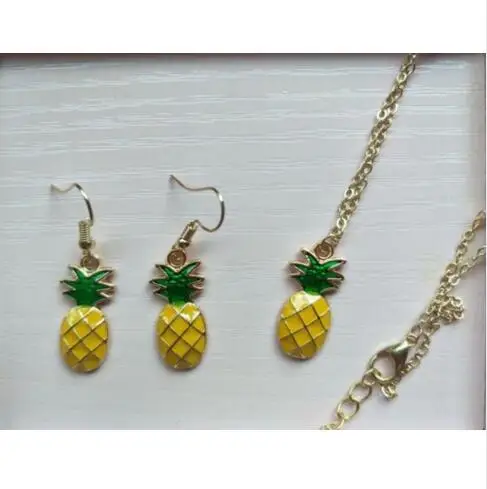 Na132 (ожерелье + серьги) 2018 новый милый модный костюм мультяшный ананас Сплав