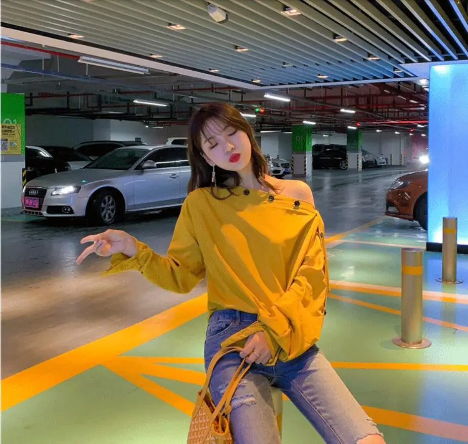 Элегантные женские блузки топы весна 2019 новая корейская мода топ с