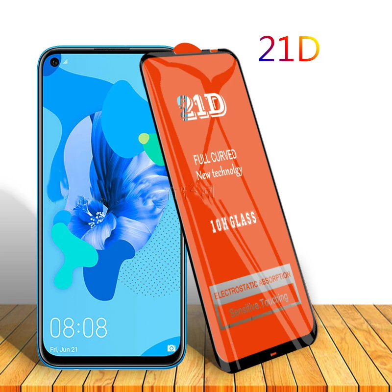 50 шт. полный клей из закаленного стекла 21D для huawei P30 P20 Pro Lite P Smart Z Y9 Y7 Y6 Prime Nova 4E 3E Защитная пленка для экрана