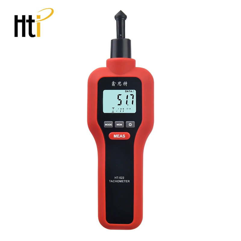 Hti Digital Tachometer 2 in 1 Non-Contact& Contact Tach Rotation Speed Measurement RPM Meter HT-522