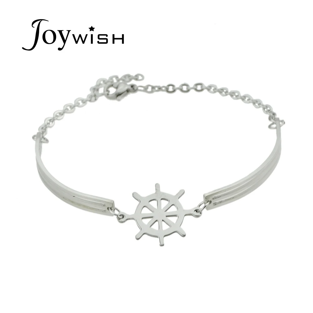 Joywish Новинка 2017 года золото Цвет серебро звено цепи штурвала Форма Шарм браслет