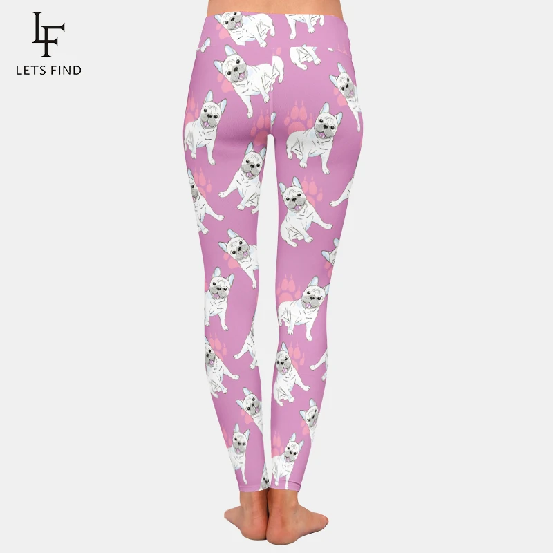 LETSFIND Push Up Printing Fitness Leggings Women Elastic Workout Pants High Waist 3D Cartoon Dogs Printed  Slim Female Leggings
