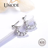 umode moon 925 steeling silver drop earrings for women dangling earrings zirconia wedding fashion jewelry accessories le0613