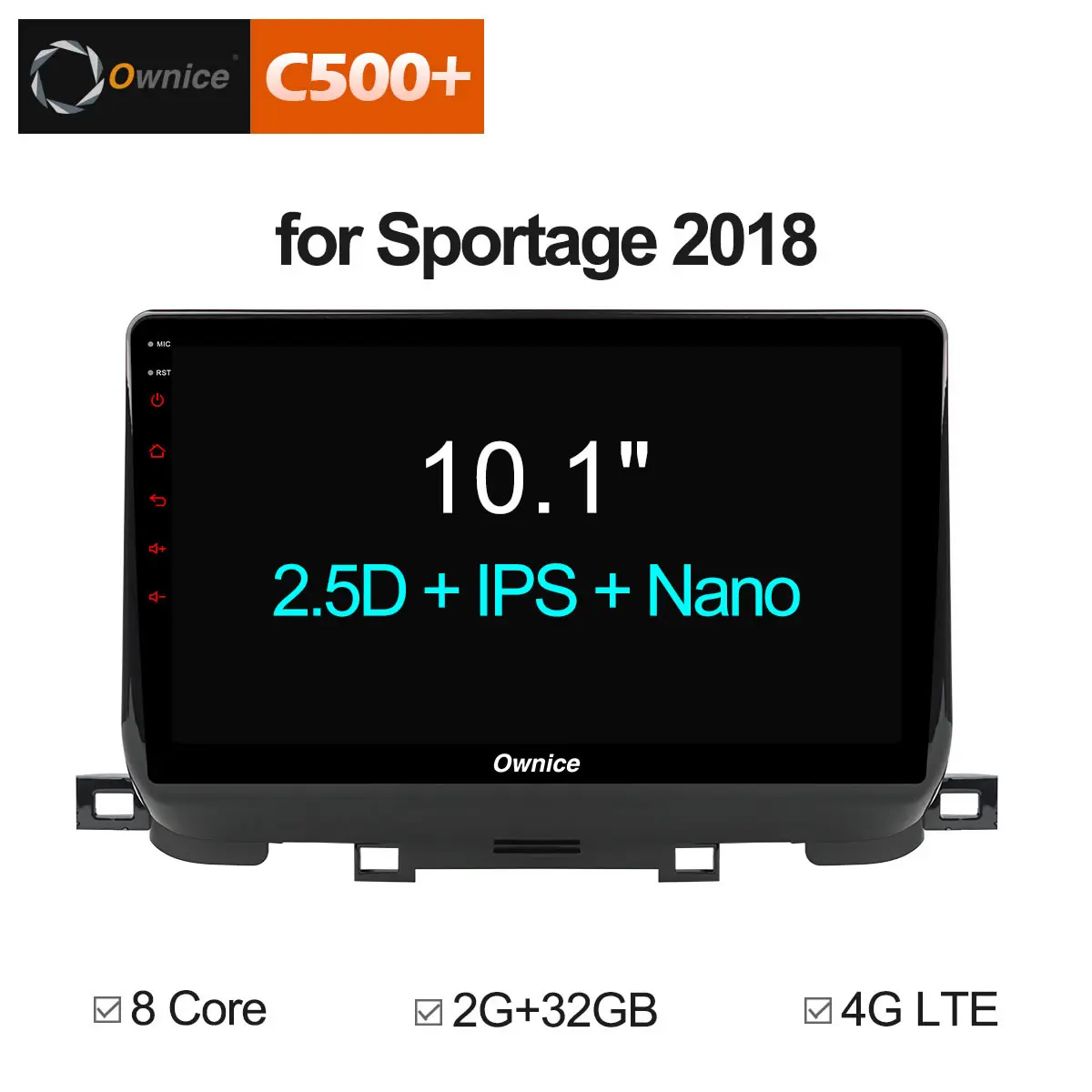 Ownice C500 + G10 10 1 &quotAndroid 8 навигации мультимедийный плеер головного устройства для Kia