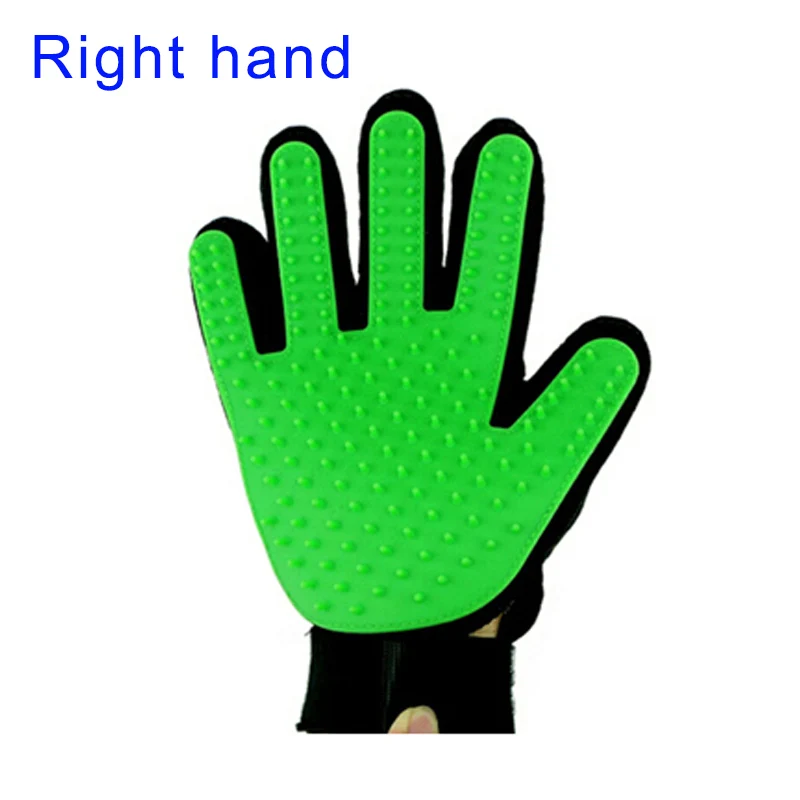 GREEN-Right Hand 30/распродажа! Щетка для волос для домашних животных, перчатка для чистки домашних животных, массажная расческа для ухода за шерстью, для чистки пальцев, для домашних животных, кошек, щетка для волос, перчатка для животных - Цвет: GREEN-Right Hand