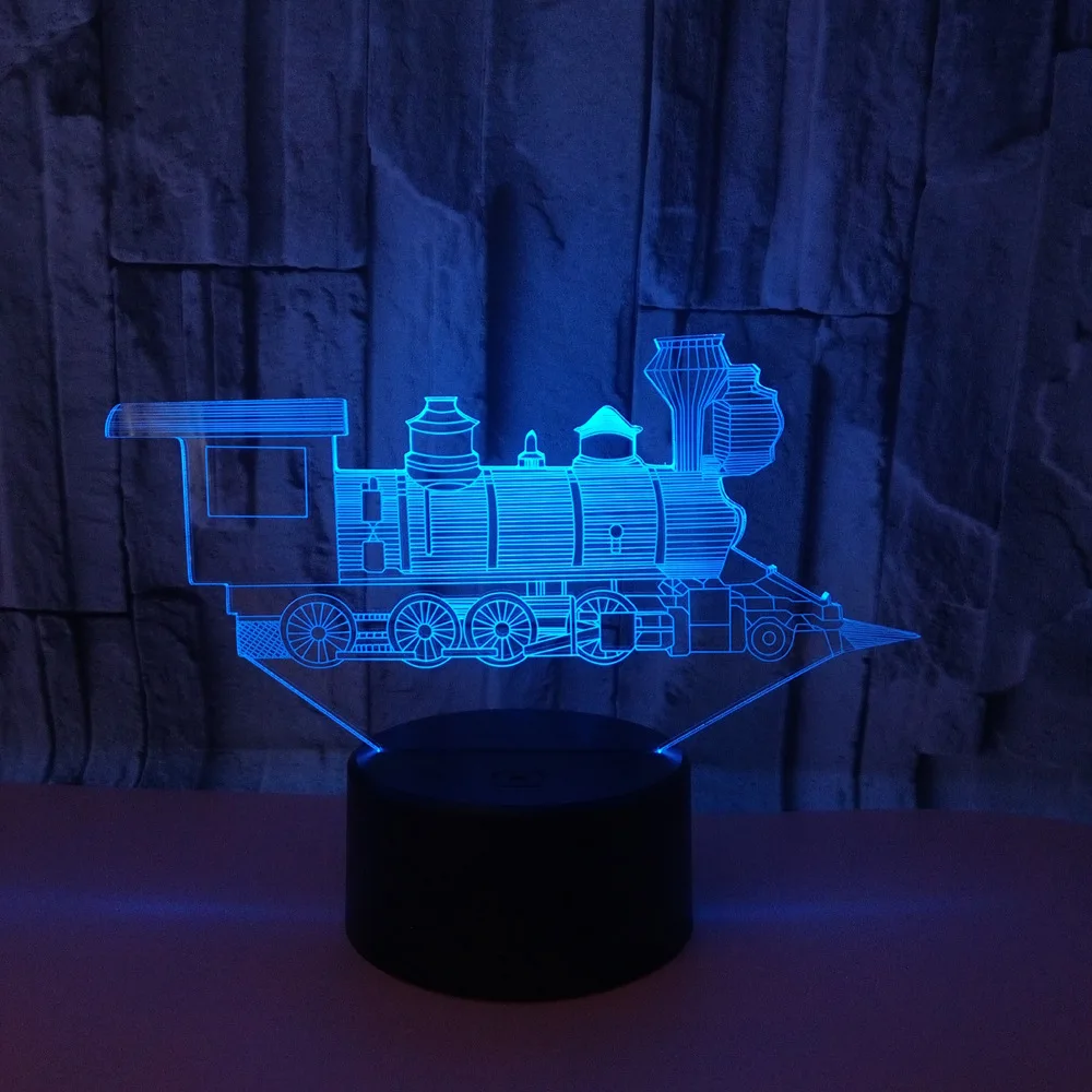 Маленький 3d светильник со шлейфом цветная сенсорная дистанционная лампа