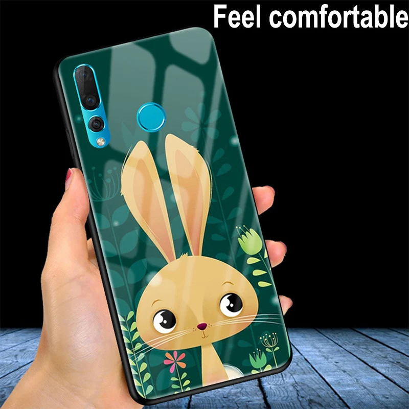 Роскошный чехол для телефона с закаленным стеклом huawei Nova 4 мультфильм шаблон