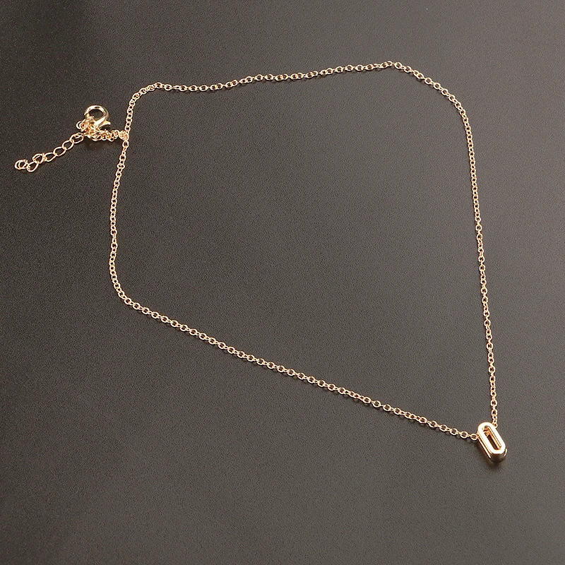 Модное крошечное ожерелье с подвеской инициалом металлическая подвеска 26