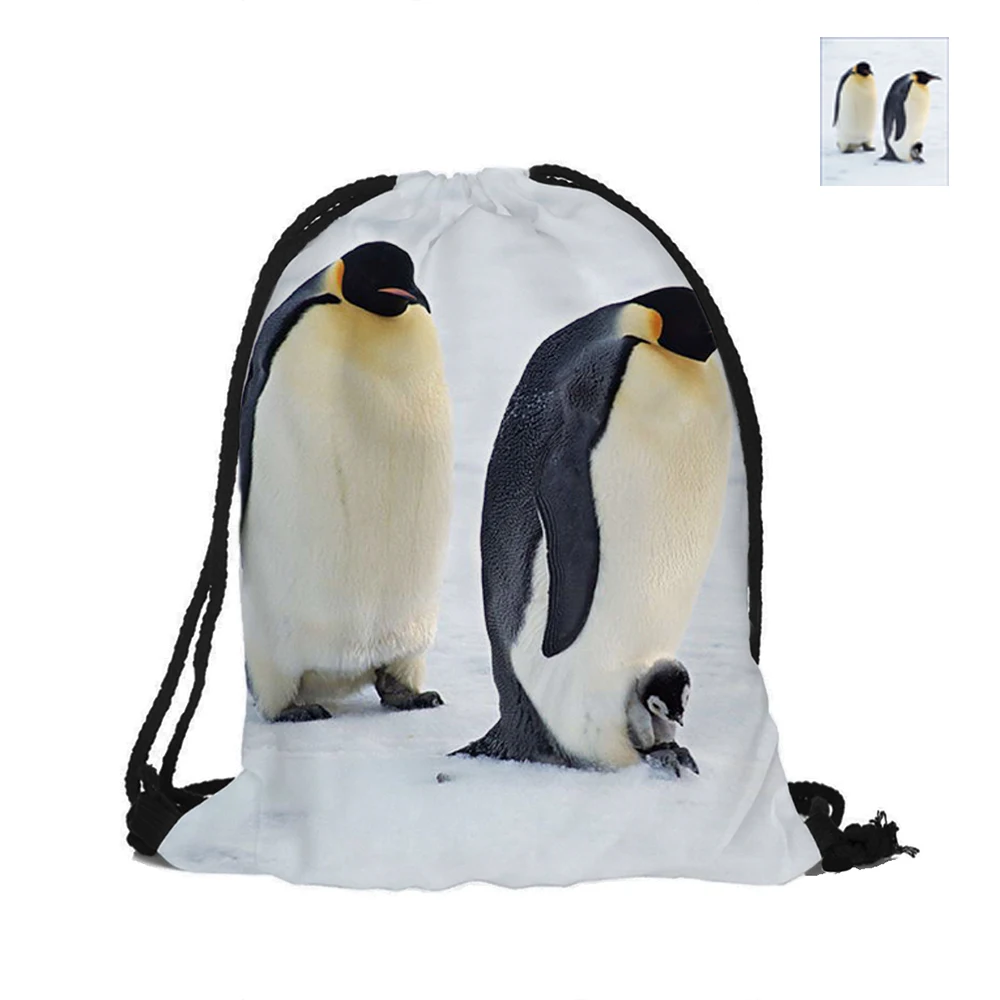 Рюкзак с рисунком счастливых пингвинов двусторонний для женщин девушек мужчин