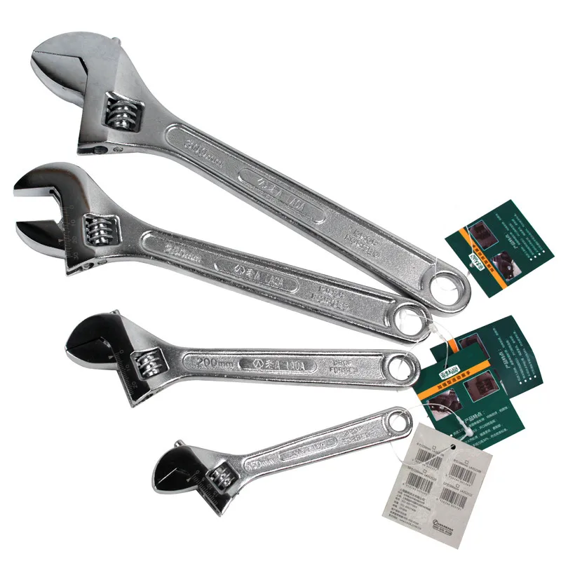

LAOA Adjustable Wrench Monkey Steel Car screw Spanner hand Tools Chrome Vanadium 4" 6" 8" 10'' 12''