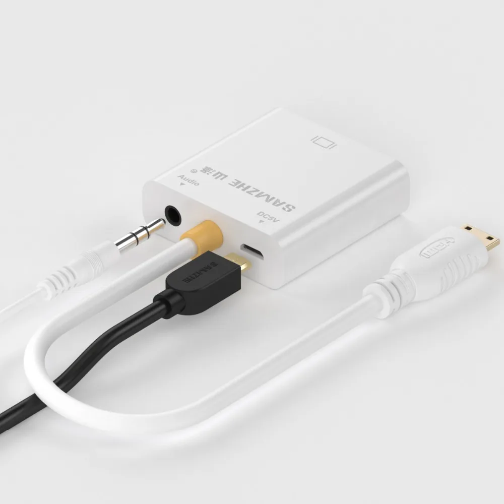 SAMZHE 1080 P активный мини HDMI к VGA конвертер мужчин и женщин кабель адаптер