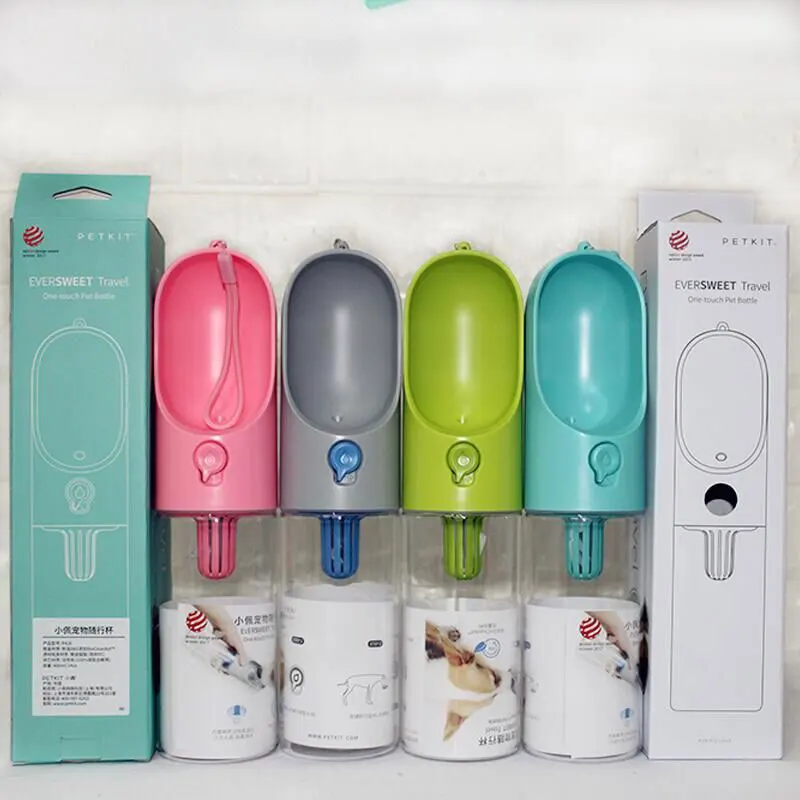 PETKIT портативная бутылка для воды для собак Eversweet, фильтрующая миска для воды, в одно касание, бутылка для домашних животных 400 мл/14 унций для питья кошек и собак