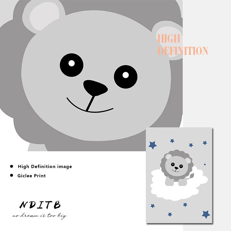 Настенная картина Лев и Луна | Дом сад