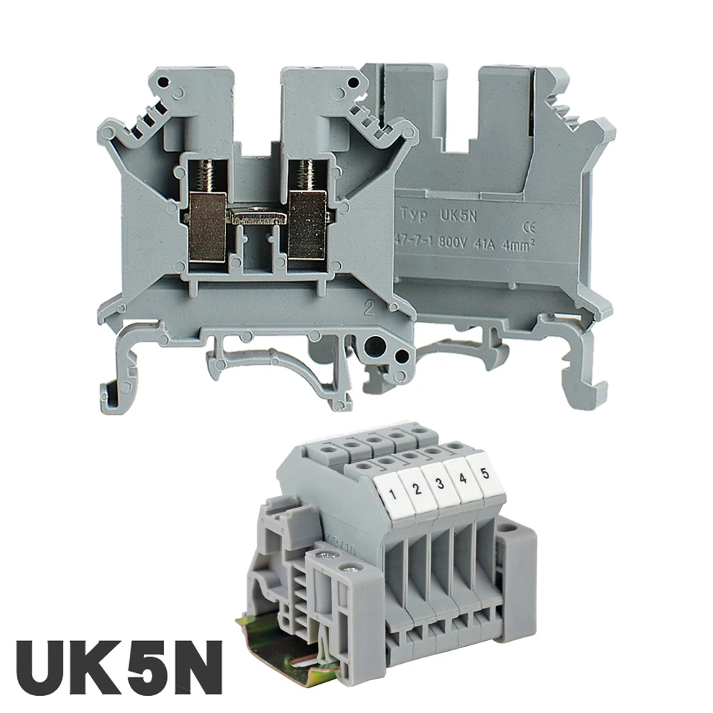 UK5N UK Серия DIN рейка винтовой зажим комплект клеммных колодок 800 в 41 а IEC|block buffer|clamp