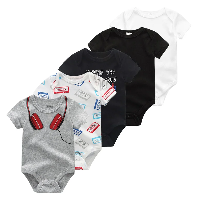 Baby Clothes5090 Г., 5 шт./лот, боди, одежда для маленьких девочек Одежда для маленьких мальчиков от 0 до 12 месяцев Одежда для новорожденных девочек из хлопка с единорогом Roupas de bebe - Цвет: Baby Clothes5090
