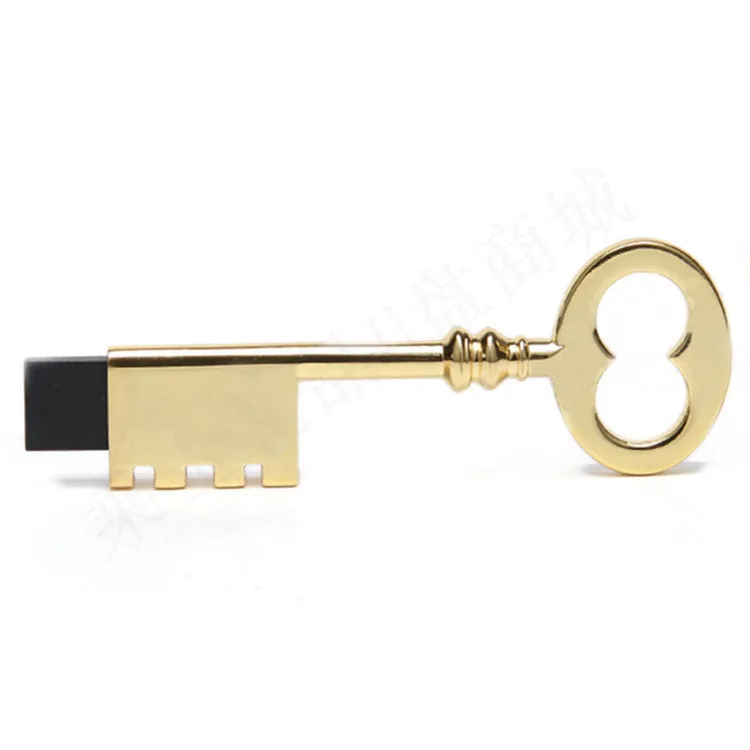 Миниатюрный металлический USB флеш-накопитель с золотым ключом, флеш-накопитель, 4 ГБ, 8 ГБ, 16 ГБ, 32 ГБ, 64 ГБ, 128 ГБ, флеш-накопитель, u-диск