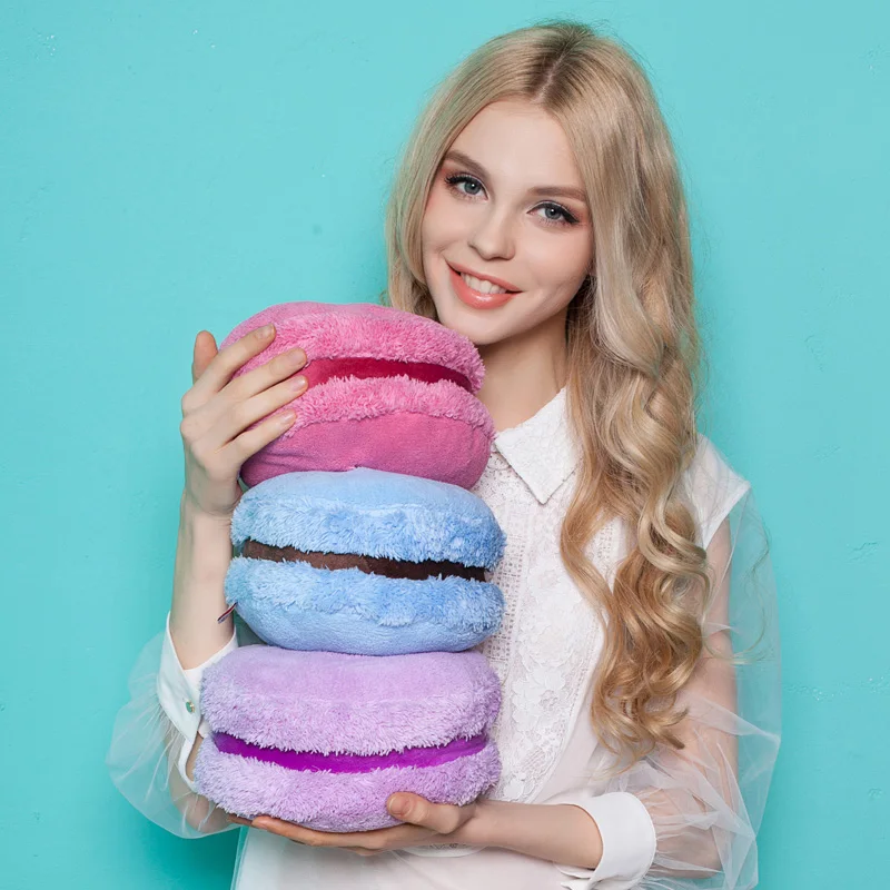 Подушка для пирожных с макаронами 22 см бесплатная доставка круглая декоративная