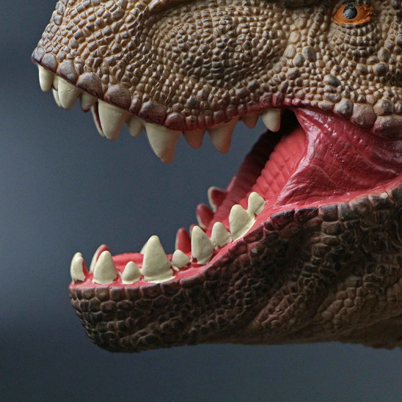 Rubber toy Dinosaur Hand Puppet Non-toxic Soft Animal Head Realistic Model Figure Toy gift games for kids |