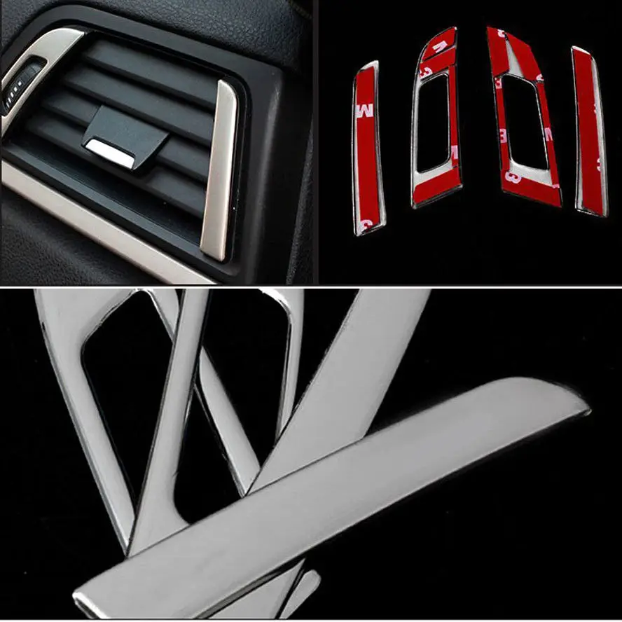 

BBQ@FUKA 4Pcs Interior Dashboard Air Vent Outlet Cover Trim For bmw 3 Series F30 330i 316 2013-2015