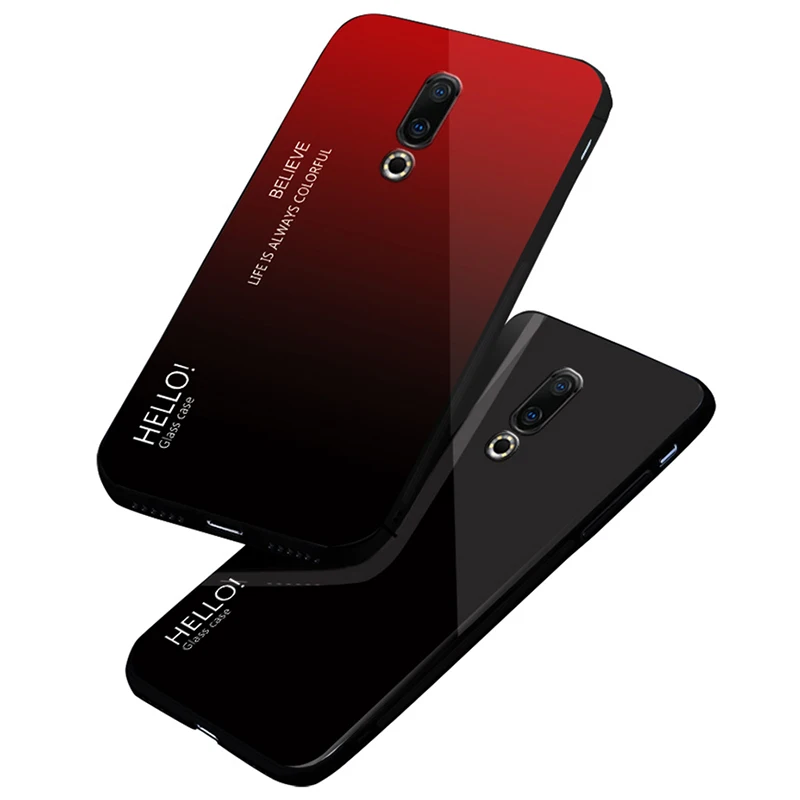 Градиентный чехол из закаленного стекла для Meizu M5S M6T M5 Mini M6 Note, чехол для Meizu 16 Plus X8 V8, Чехлы, бампер